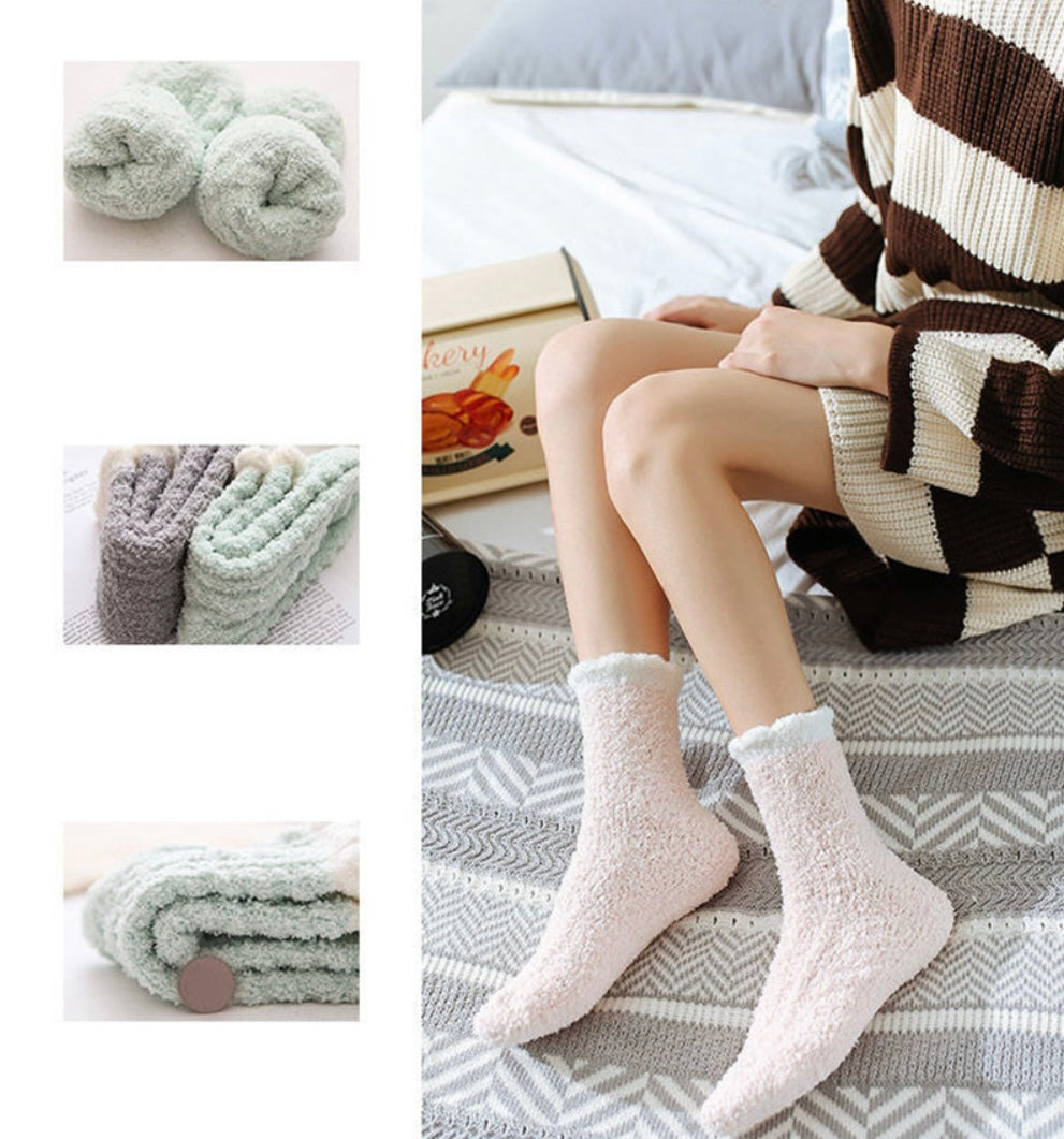 ふわふわ裏起毛あったかソックス　３足セット