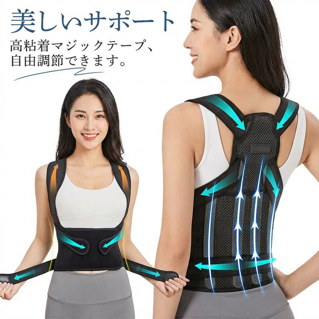 【本日終了⏰】【累計15万台突破🏆】LOOTY 姿勢サポートベルト【顧客満足度No.1獲得商品🥇】【全国送料無料🚗】