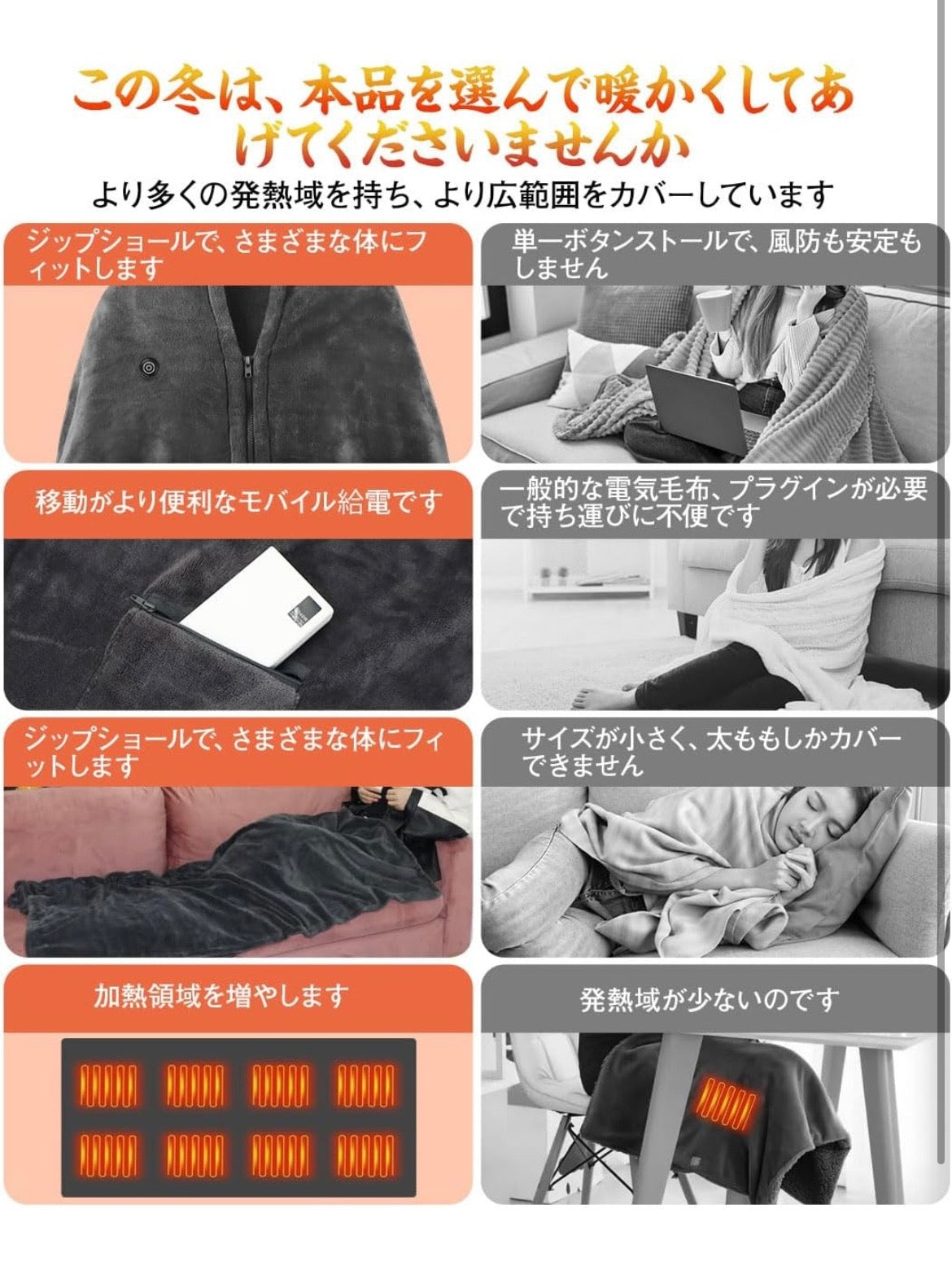 電気ブランケット  ふわふわ  速暖   三段階温度調節   寒さ対策