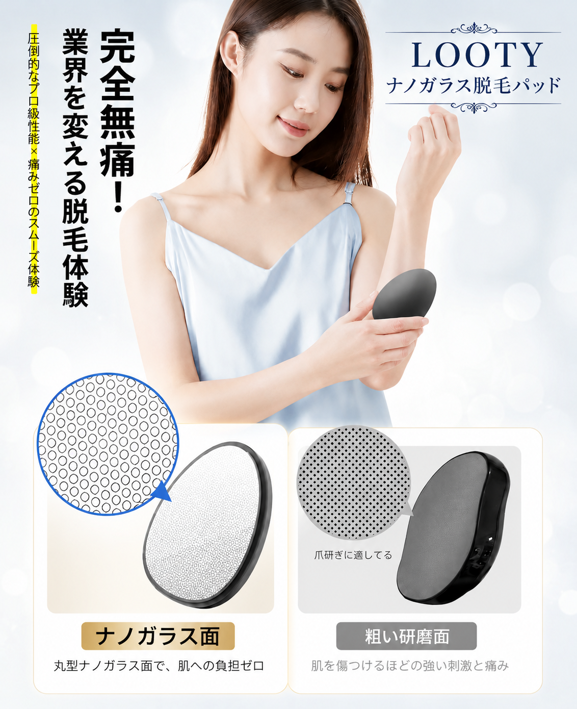 【本日終了⏰】【累計15万台突破🏆】LOOTY ナノガラス脱毛パッド【顧客満足度No.1獲得商品🥇】【全国送料無料🚗】