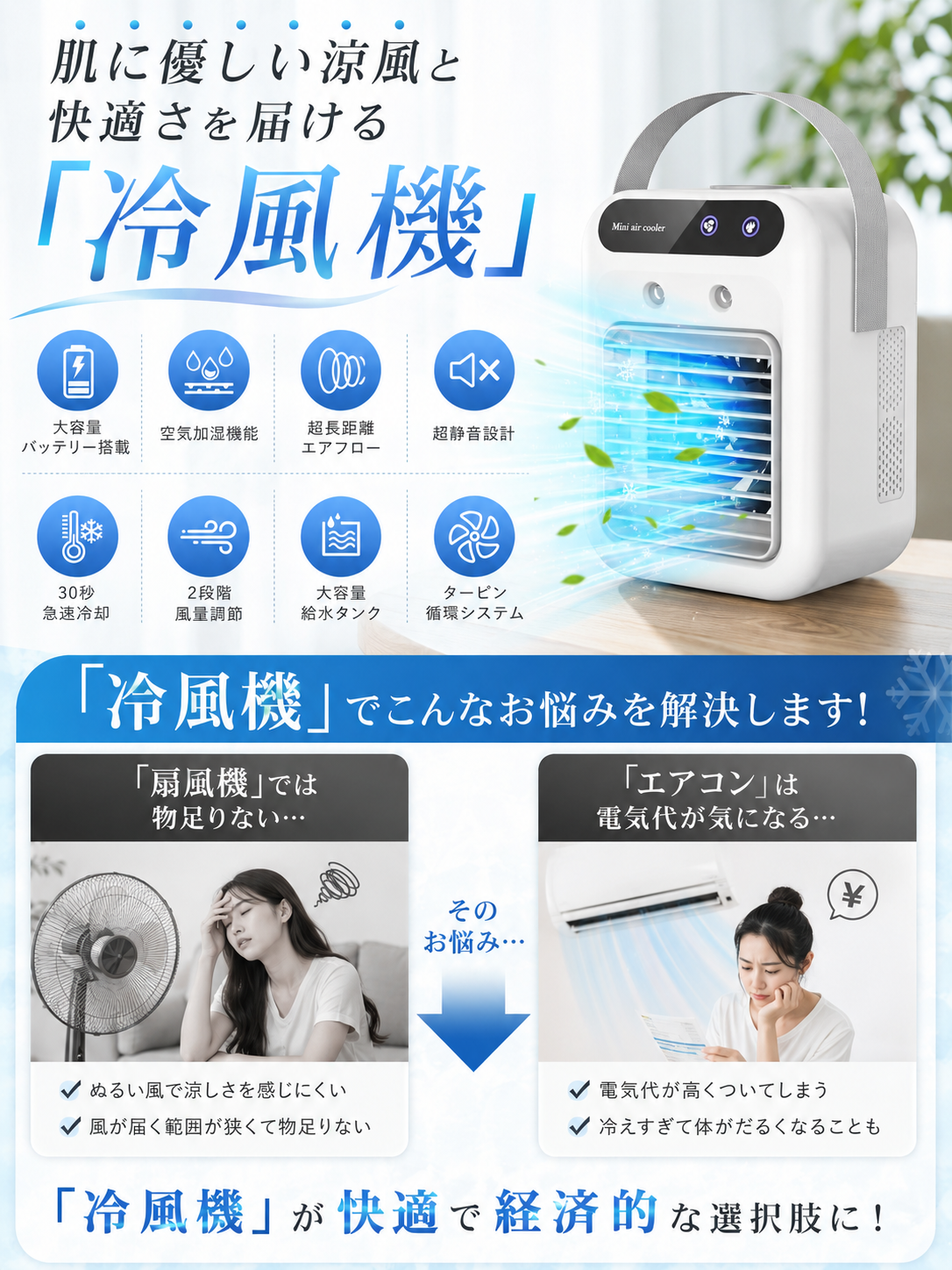 【本日終了⏰】【累計15万台突破🏆】LOOTY 卓上冷感クーラー【顧客満足度No.1獲得商品🥇】【全国送料無料🚗】