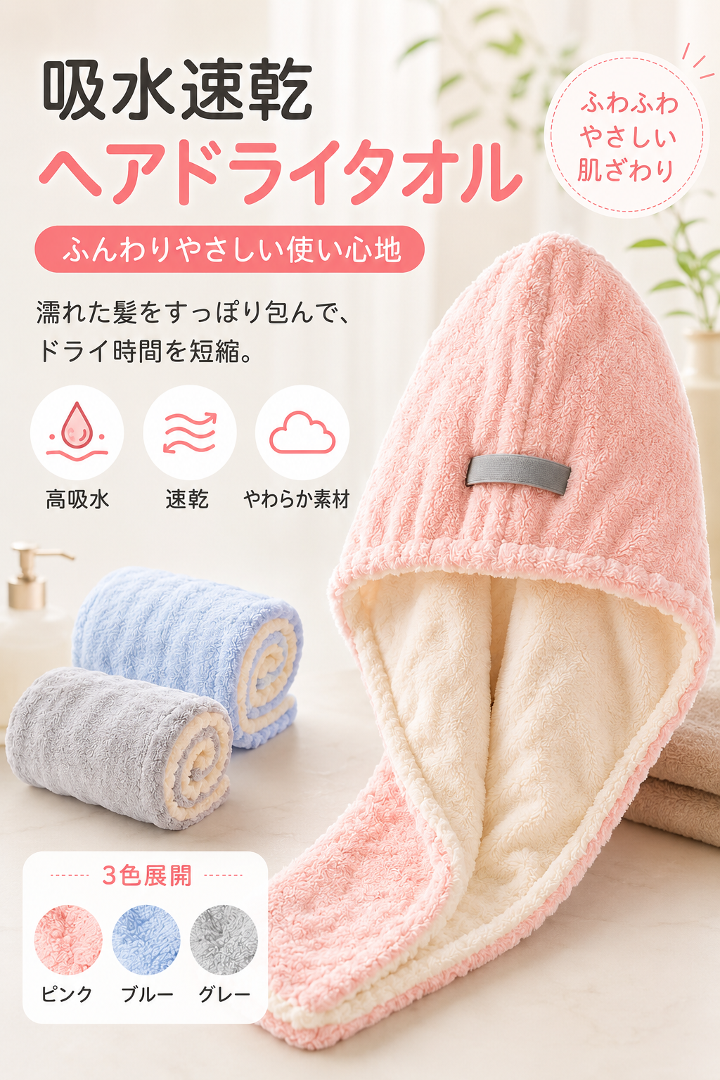 【本日終了⏰】【累計15万台突破🏆】LOOTY 高吸水・速乾ヘアドライタオル【顧客満足度No.1獲得商品🥇】【全国送料無料🚗】