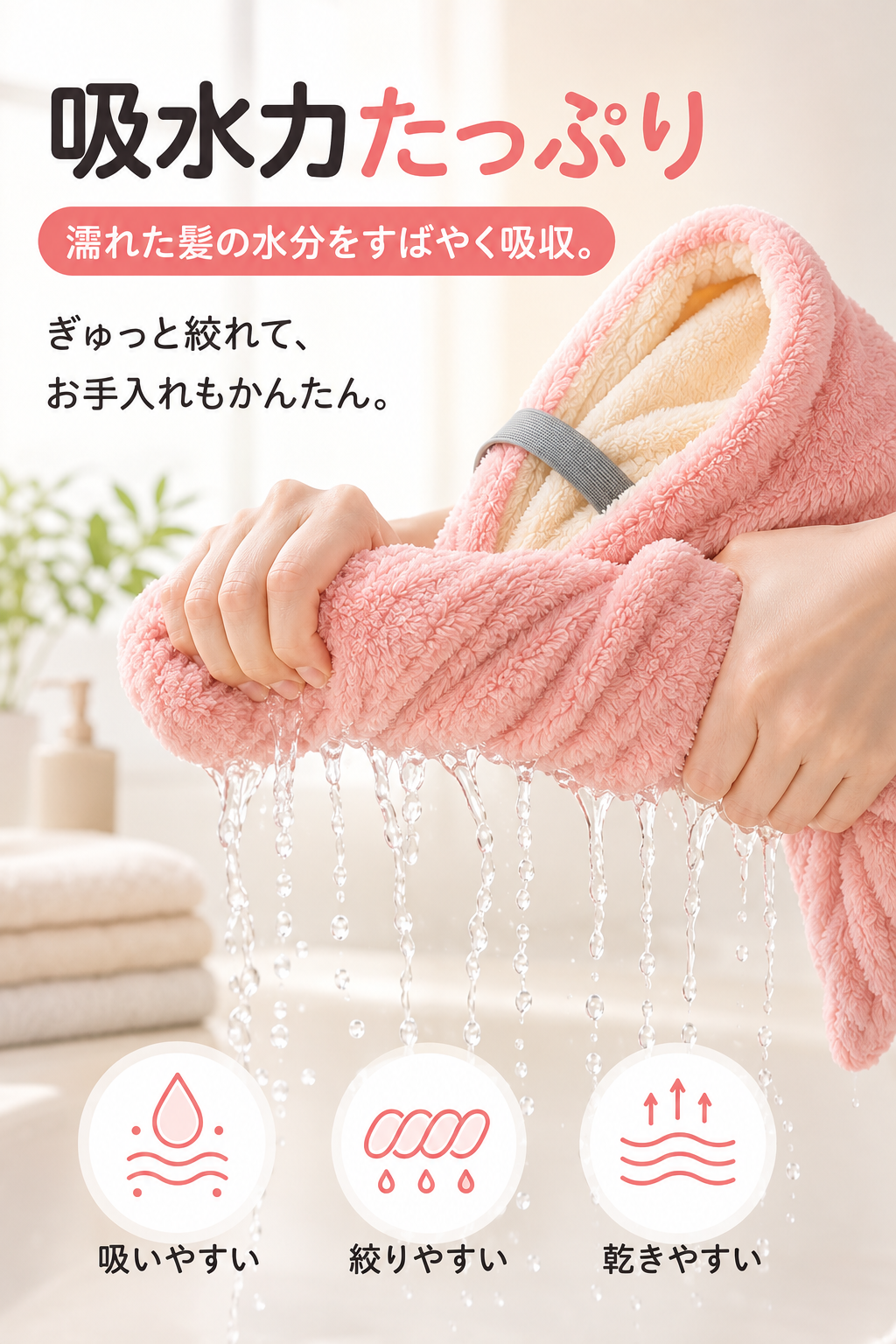【本日終了⏰】【累計15万台突破🏆】LOOTY 高吸水・速乾ヘアドライタオル【顧客満足度No.1獲得商品🥇】【全国送料無料🚗】