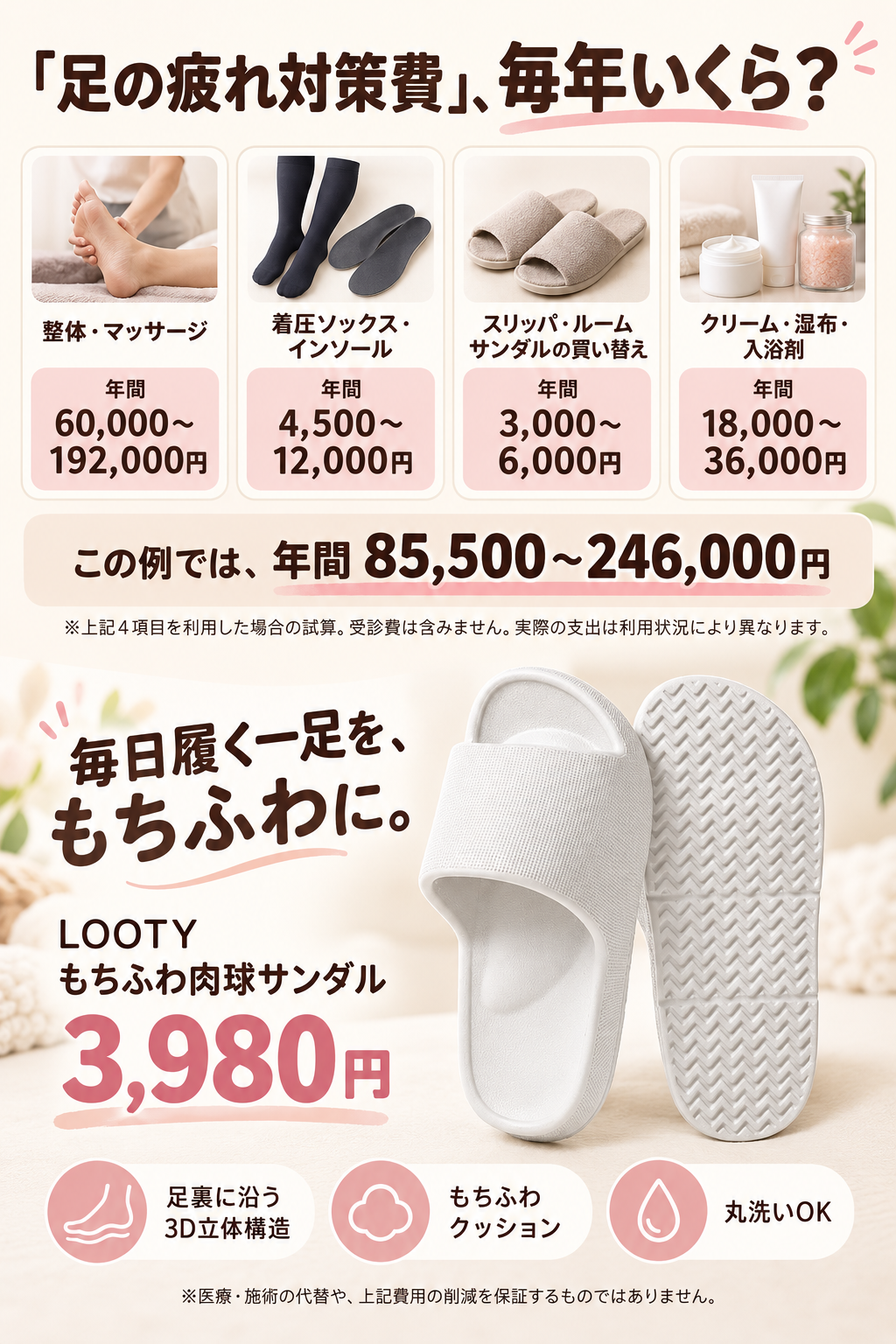 【本日終了⏰】【累計15万台突破🏆】LOOTY もちふわ肉球サンダル【顧客満足度No.1獲得商品🥇】【全国送
