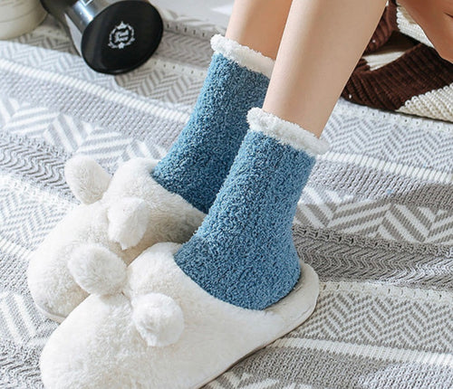 ふわふわ裏起毛あったかソックス　３足セット