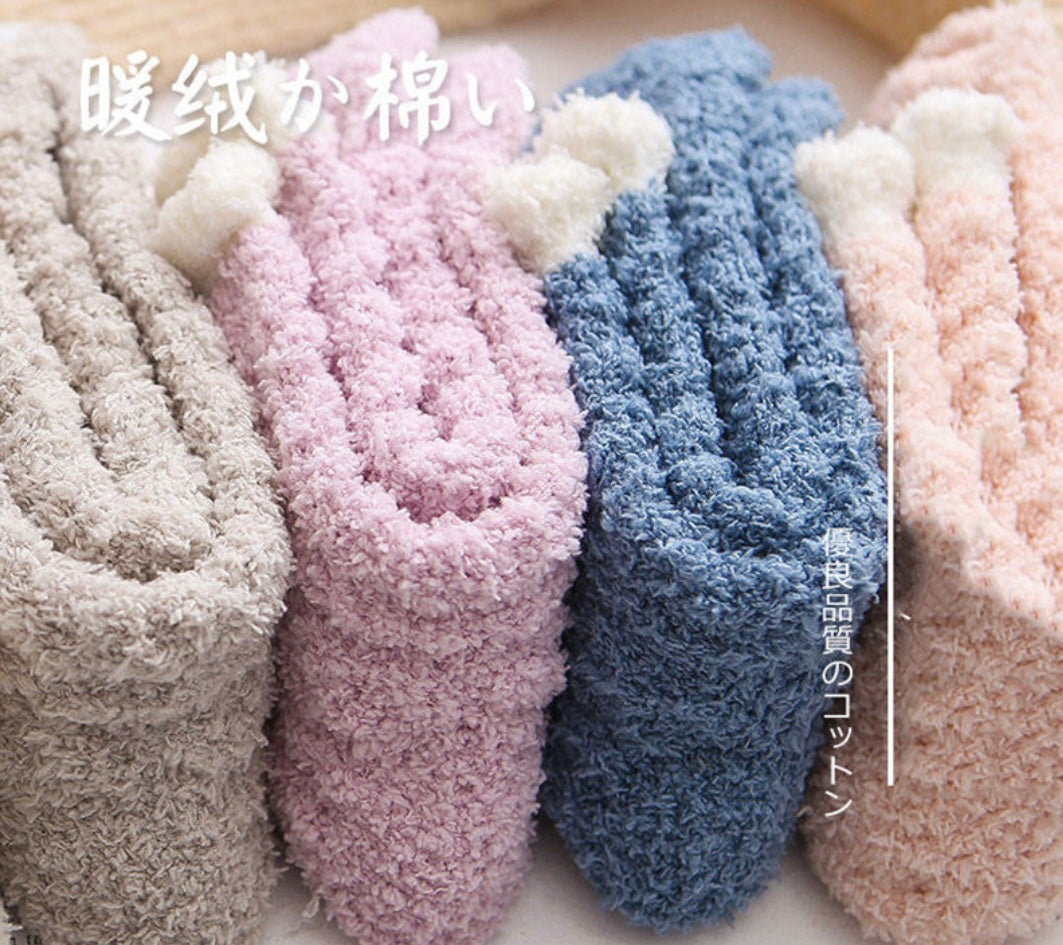 ふわふわ裏起毛あったかソックス　３足セット
