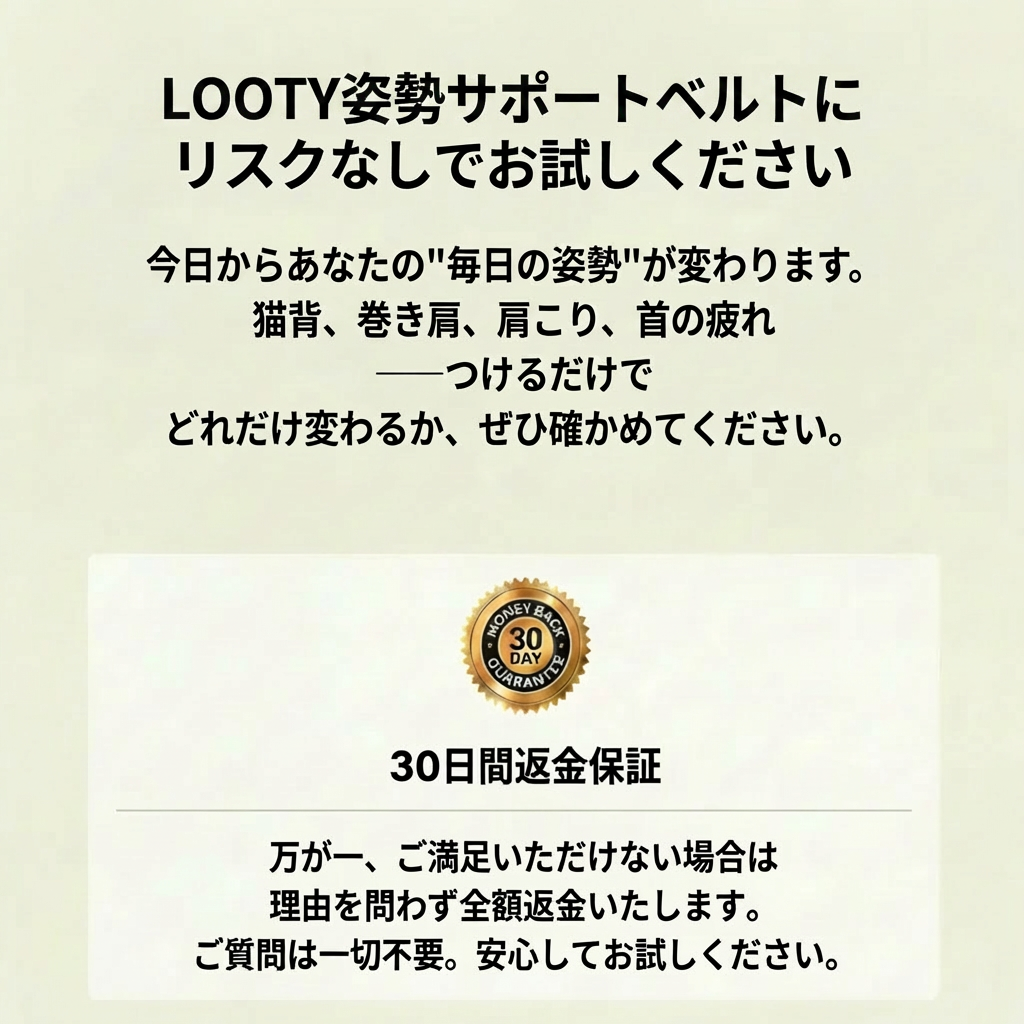 【本日終了⏰】【累計15万台突破🏆】LOOTY 姿勢サポートベルト【顧客満足度No.1獲得商品🥇】【全国送料無料🚗】
