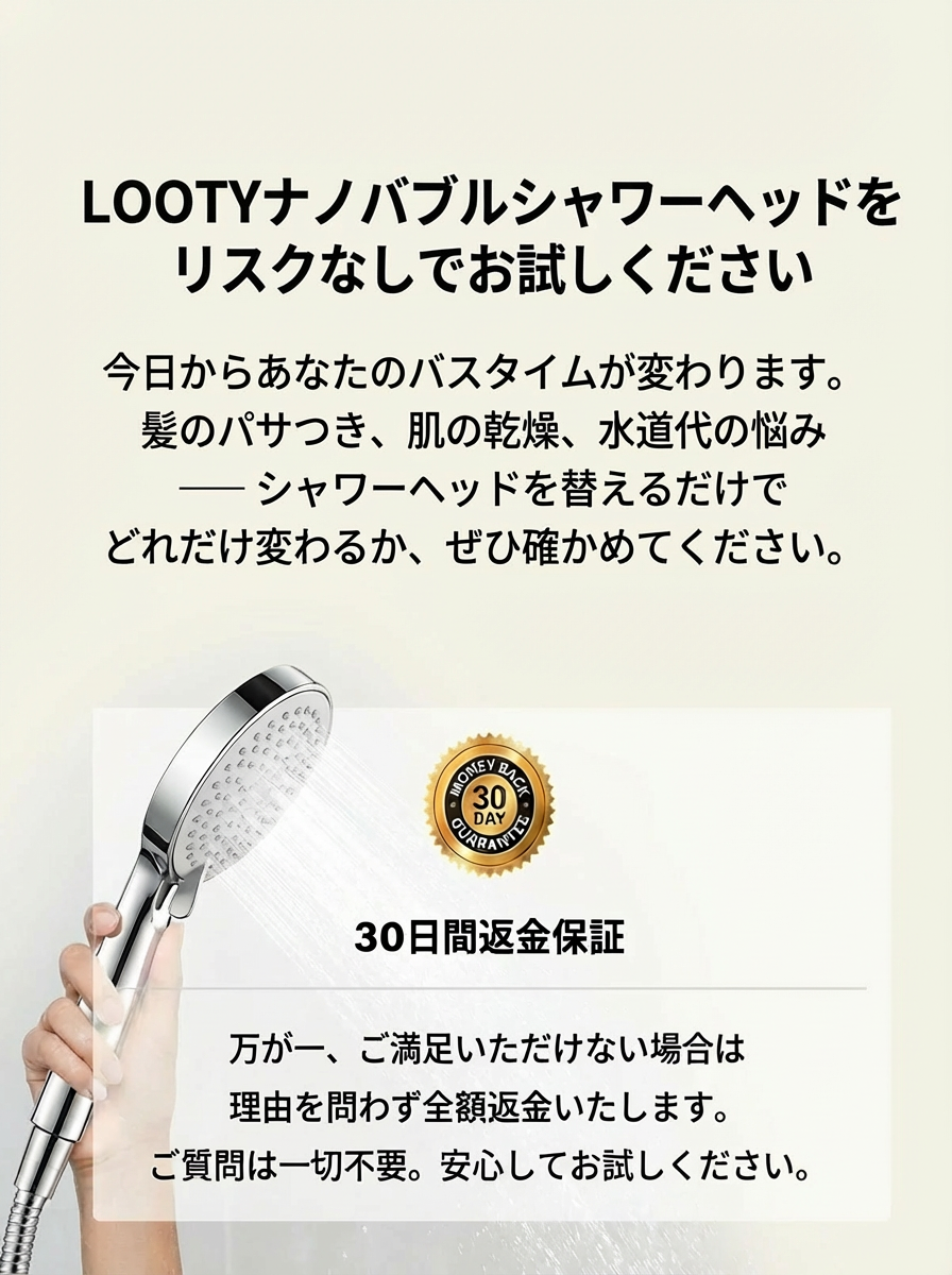 【本日終了⏰】【累計15万台突破🏆】LOOTYナノバブルシャワーヘッド【顧客満足度No.1獲得商品🥇】【全国送料無料🚗】